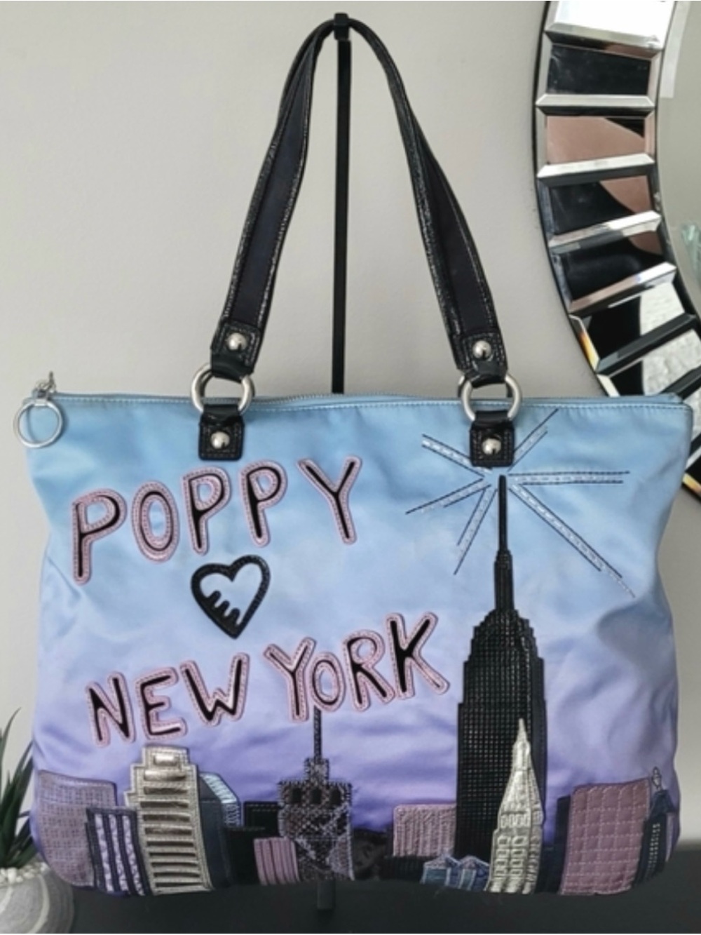 Coach Blue Poppy New York Skyline Tote - Picture 9 of 9